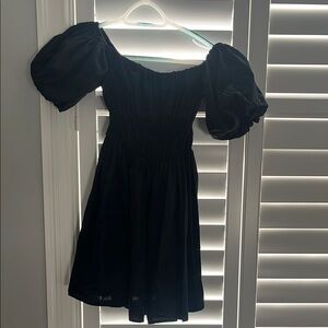 Black Puff Sleeve Dress (can also be worn off shoulder)
